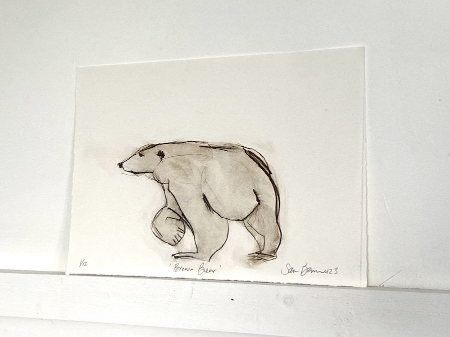 BROWN BEAR'. Original Drypoint Drawing — Samantha Barnes